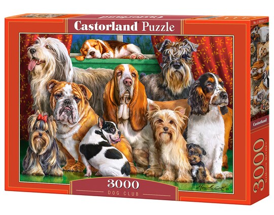 3000 Piece Jigsaw Puzzle, Dog Club, Dog Lovers Puzzle, Animal puzzle, Many Dog Breeds, Adult Puzzle, Castorland C-300501-2